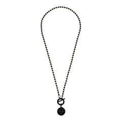 Medallion Tag 316L Stainless Steel Black 24" Ball Neclace Chain Men
