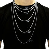Medallion Tag 316L Stainless Steel Black 24" Ball Neclace Chain Men