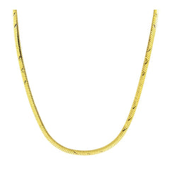 Italian Designer Smooth 316L Stainless Steel 22K Gold 24" Chain