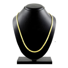 Italian Designer Smooth 316L Stainless Steel 22K Gold 24" Chain