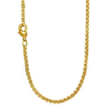Box Link 22K Gold 316L Stainless Steel Necklace Chain 23" Men Women