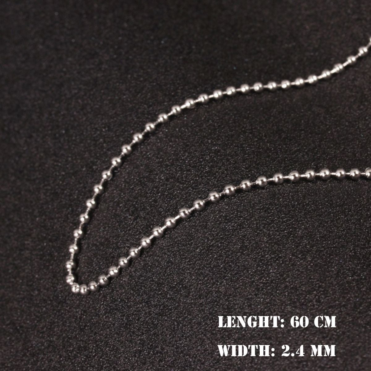 Ball Silver 316L Stainless Steel Long Necklace Chain 21" Men Women