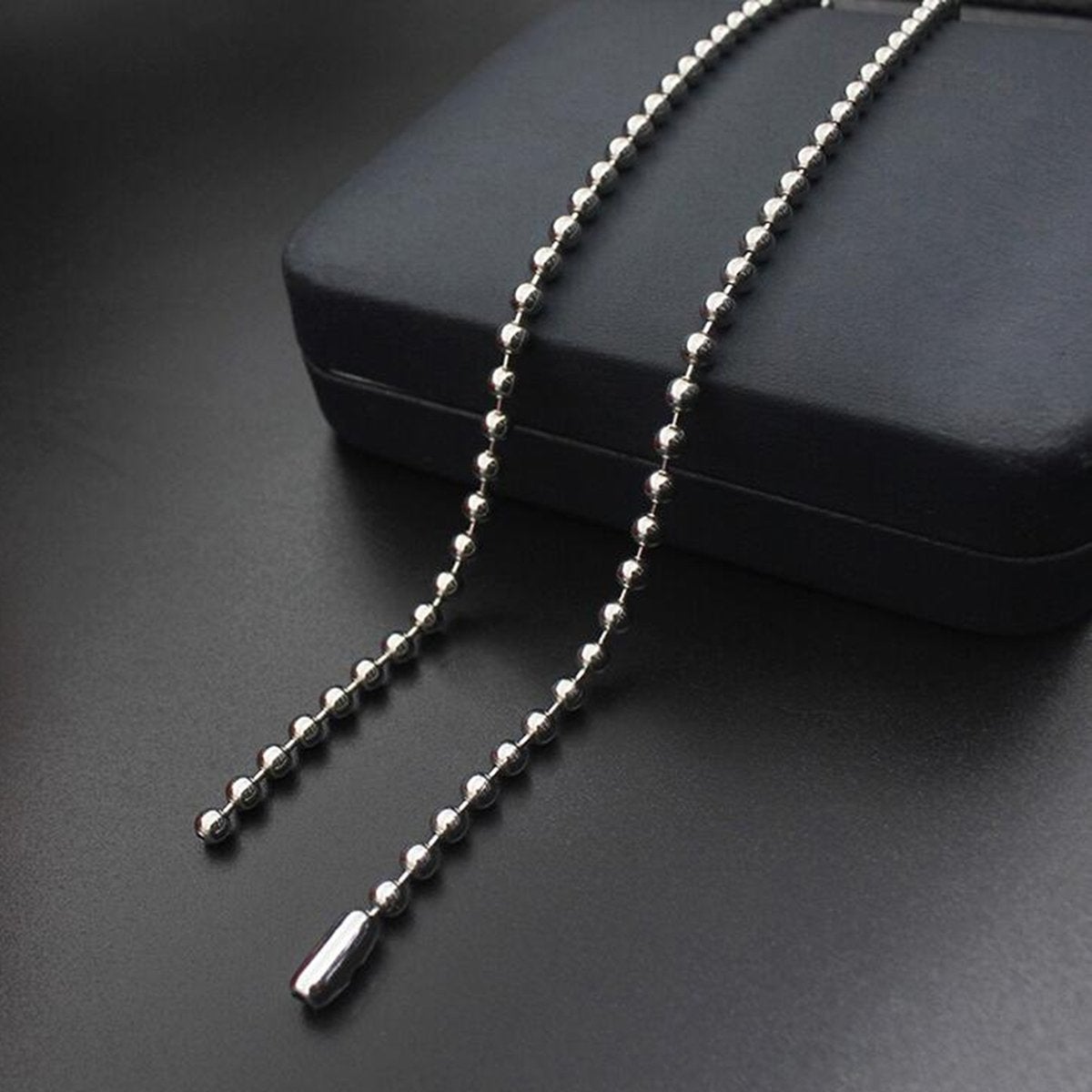Ball Silver 316L Stainless Steel Long Necklace Chain 21" Men Women