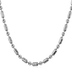 Pipe Ball 316L Stainless Steel Silver Light Weight Necklace Chain Men