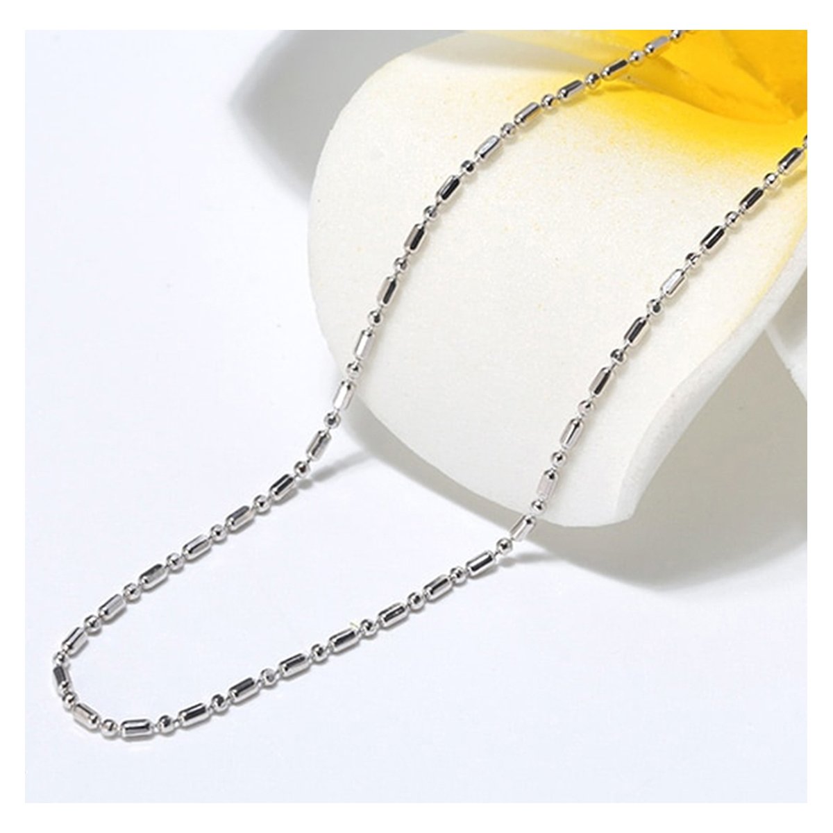 Pipe Ball 316L Stainless Steel Silver Light Weight Necklace Chain Men