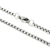 Popcorn Box Link 316L Stainless Steel Silver Necklace Chain Men
