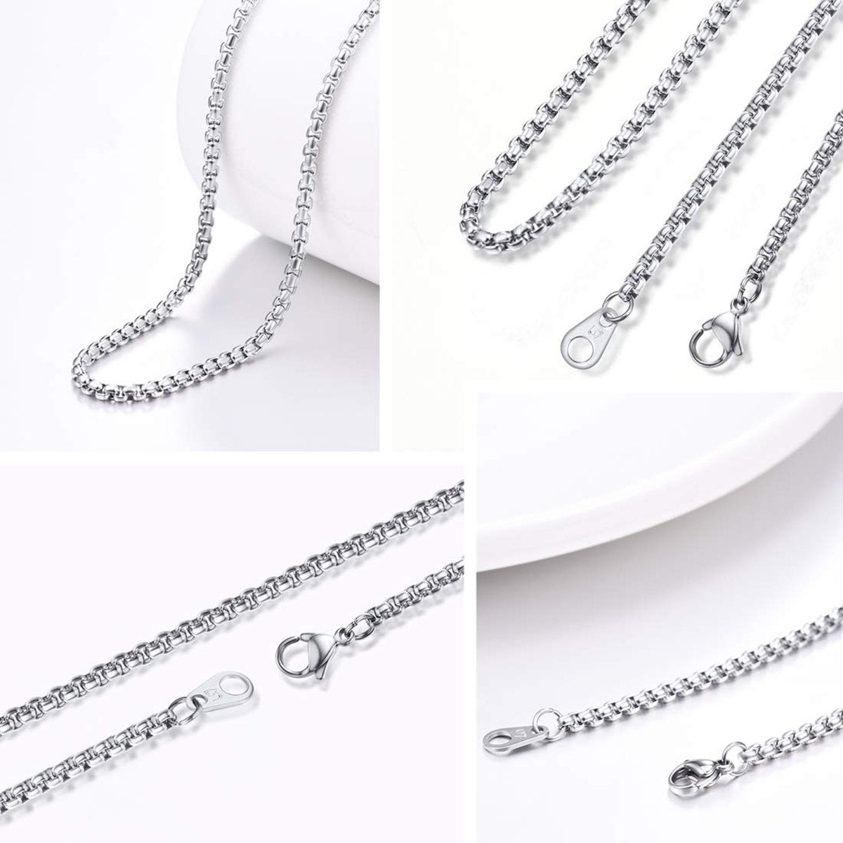Men's Silver Chain / Silver 5mm Curb Chain Necklace for Men or Woman /  Stainless Steel Waterproof Chunky Chain / Thick Men's Silver Necklace - Etsy