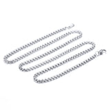 Popcorn Box Link 316L Stainless Steel Silver Necklace Chain Men