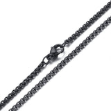 Popcorn Box Link Black 316L Stainless Steel 24" Necklace Chain Men