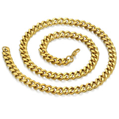 Curb 18K Gold Plated 316L Stainless Steel 18" Chain Necklace Men