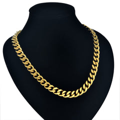Curb 18K Gold Plated 316L Stainless Steel 18" Chain Necklace Men