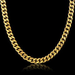 Curb 18K Gold Plated 316L Stainless Steel 18" Chain Necklace Men