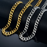 Curb 18K Gold Plated 316L Stainless Steel 18" Chain Necklace Men