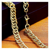 Stylish Curb 18K Gold 316L Stainless Steel 20" Chain Necklace Men