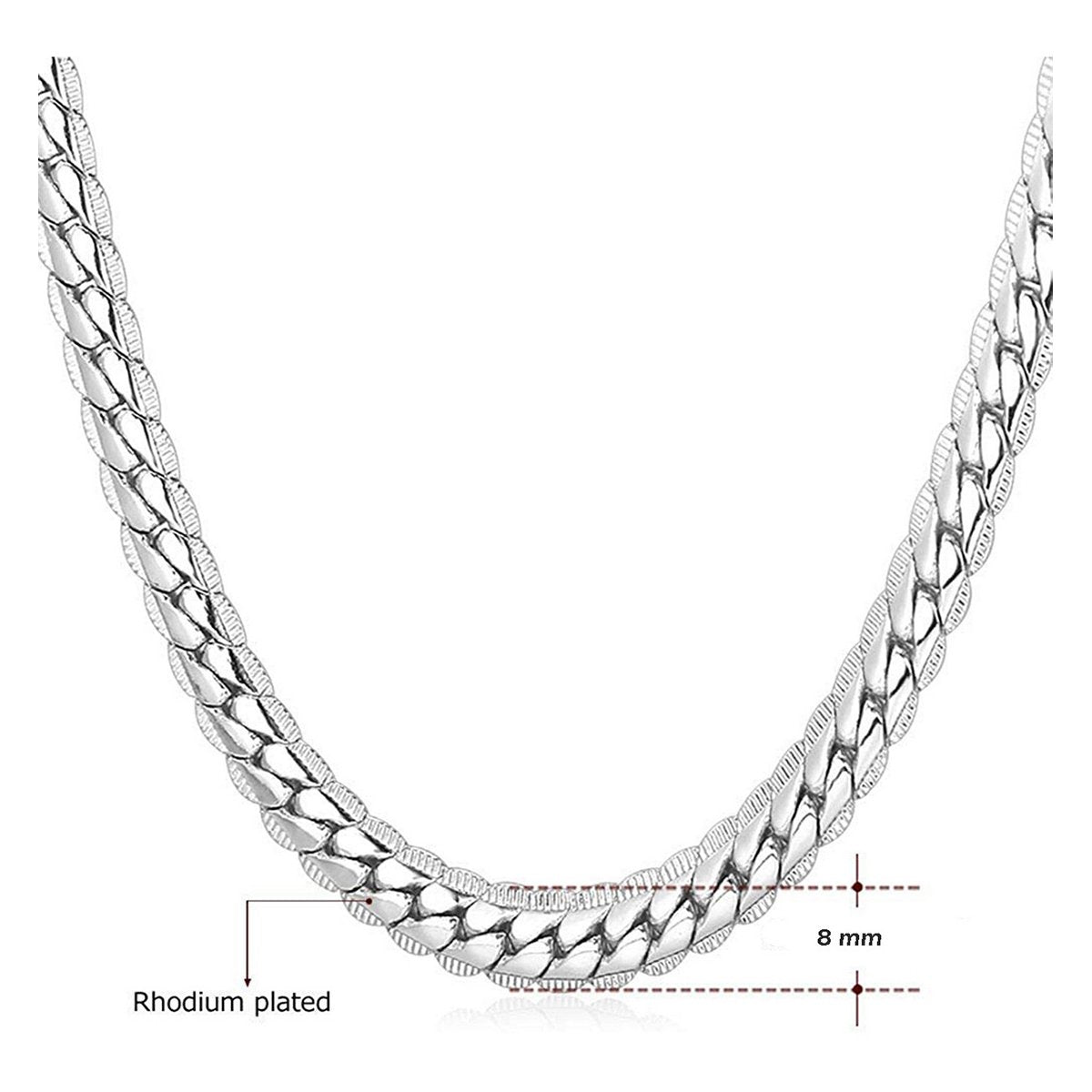 Classic Curb Silver 316L Stainless Steel 24" Chain Necklace For Men