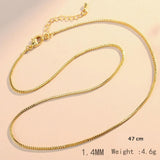 Slim Box 18K Gold Daily Wear 19" Necklace Chain For Men