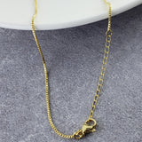 Copper Enamel Cubic Zirconia Blue Gold Evil Eye Necklace Pendant Chain For Women Girls