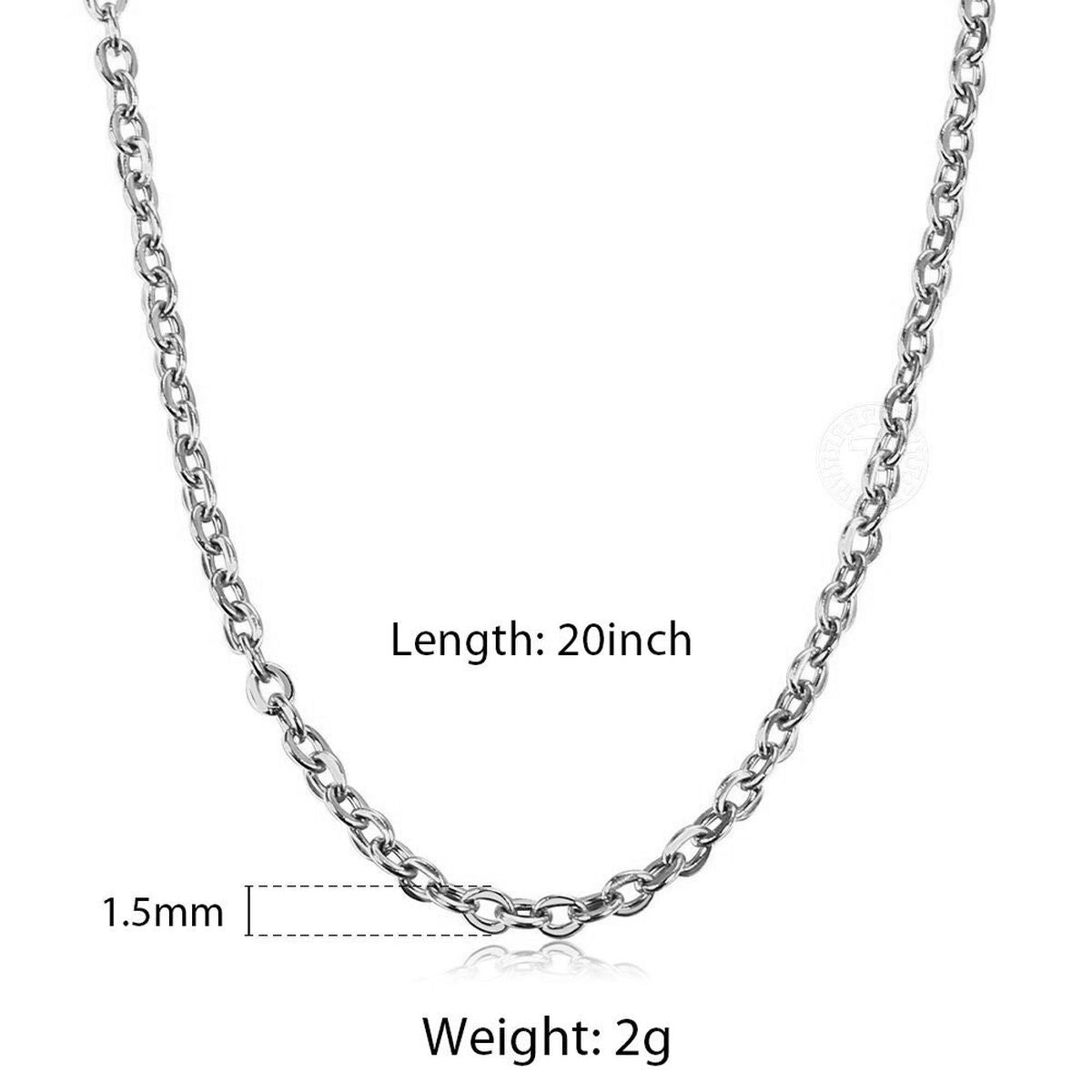 Silver Link 316L Surgical Stainless Steel 19.7" Necklace Chain For