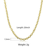 Link Gold Brass Chain Necklace For Men 24"