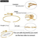 Gold Slim Box Slider Adjustable Extender Chain Accessory Bracelet