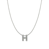 Silver Cz Initial Alphabet Letter A Necklace Pendant Chain