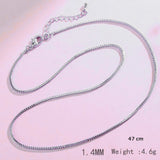 Slim Box Silver Copper Necklace Chain For Women