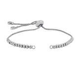 Silver Slim Box Slider Ball Chain Adjustable Extender Chain Ball Ends Accessory For Diy 9" Bracelet For Women Girls