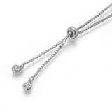 Silver Slim Box Slider Ball Chain Adjustable Extender Chain Ball Ends Accessory For Diy 9" Bracelet For Women Girls