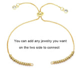 Gold Slim Box Slider Ball Chain Adjustable Extender Chain Ball Ends Accessory For Diy 9" Bracelet For Women Girls