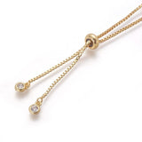 Gold Slim Box Slider Ball Chain Adjustable Extender Chain Ball Ends Accessory For Diy 9" Bracelet For Women Girls