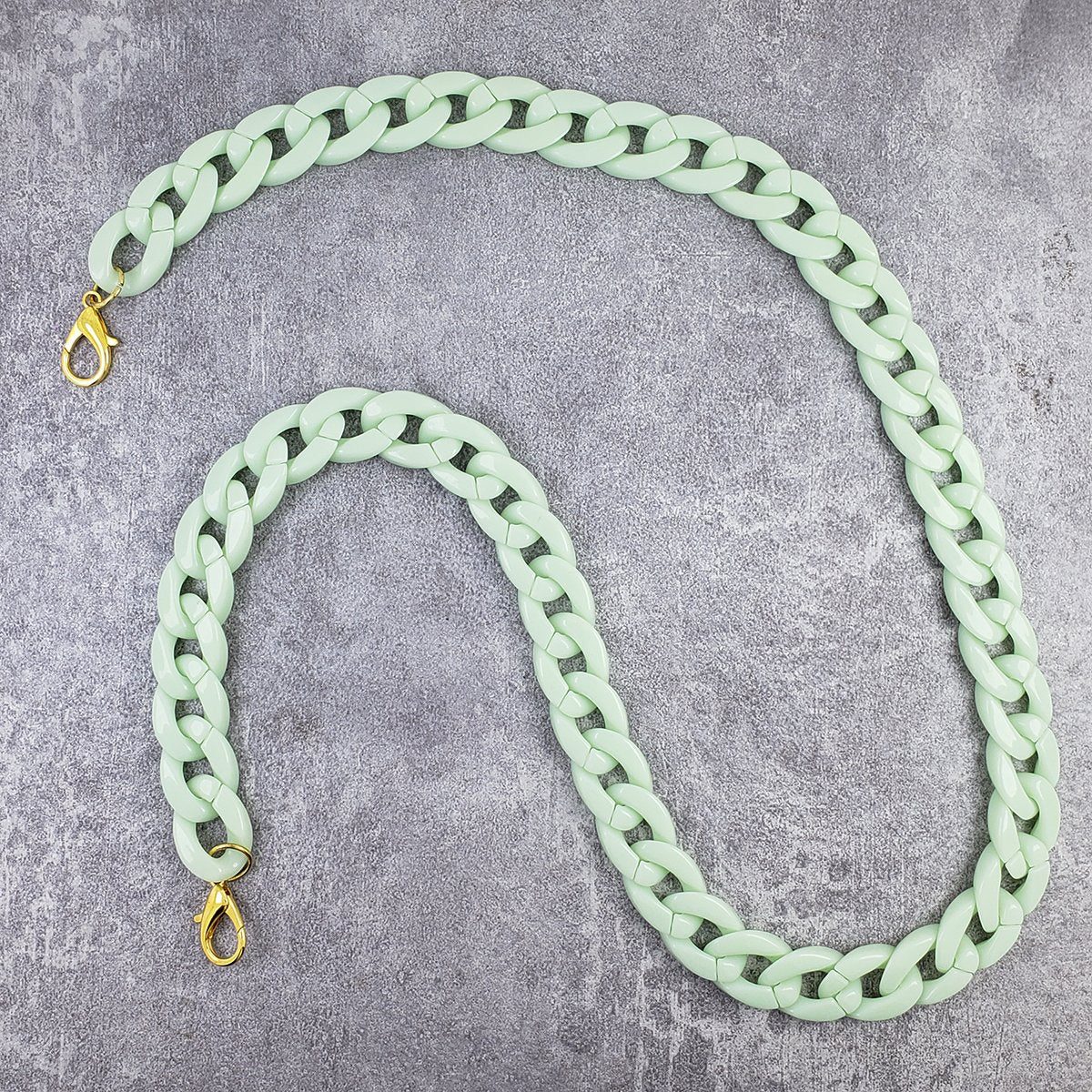 Mint Green Polymer Mask Chain For Women