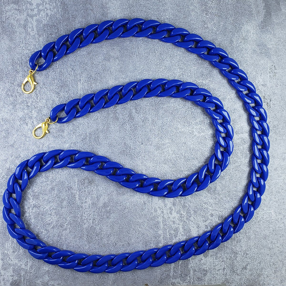 Dark Blue Polymer Mask Chain For Women