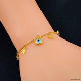 Copper Star Evil Eye Gold white Charm Bracelet For Women