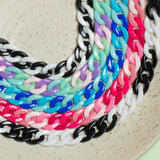Two Color Acrylic Link Size 16 Mm Width Chain Women Unisex
