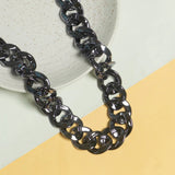 Metallic Acrylic Curb Size 34 Mm Width 1 Meter Chain Women Unisex