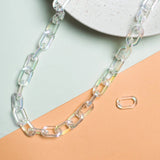 Transparent White Opal Link Sunglasses Necklace Holder 1 Meter 17 Mm Mask Chain Women Unisex