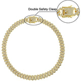 Alloy Cubic Zirconia Gold Cuban Miami Hip Hop Iced Out Chain For Men