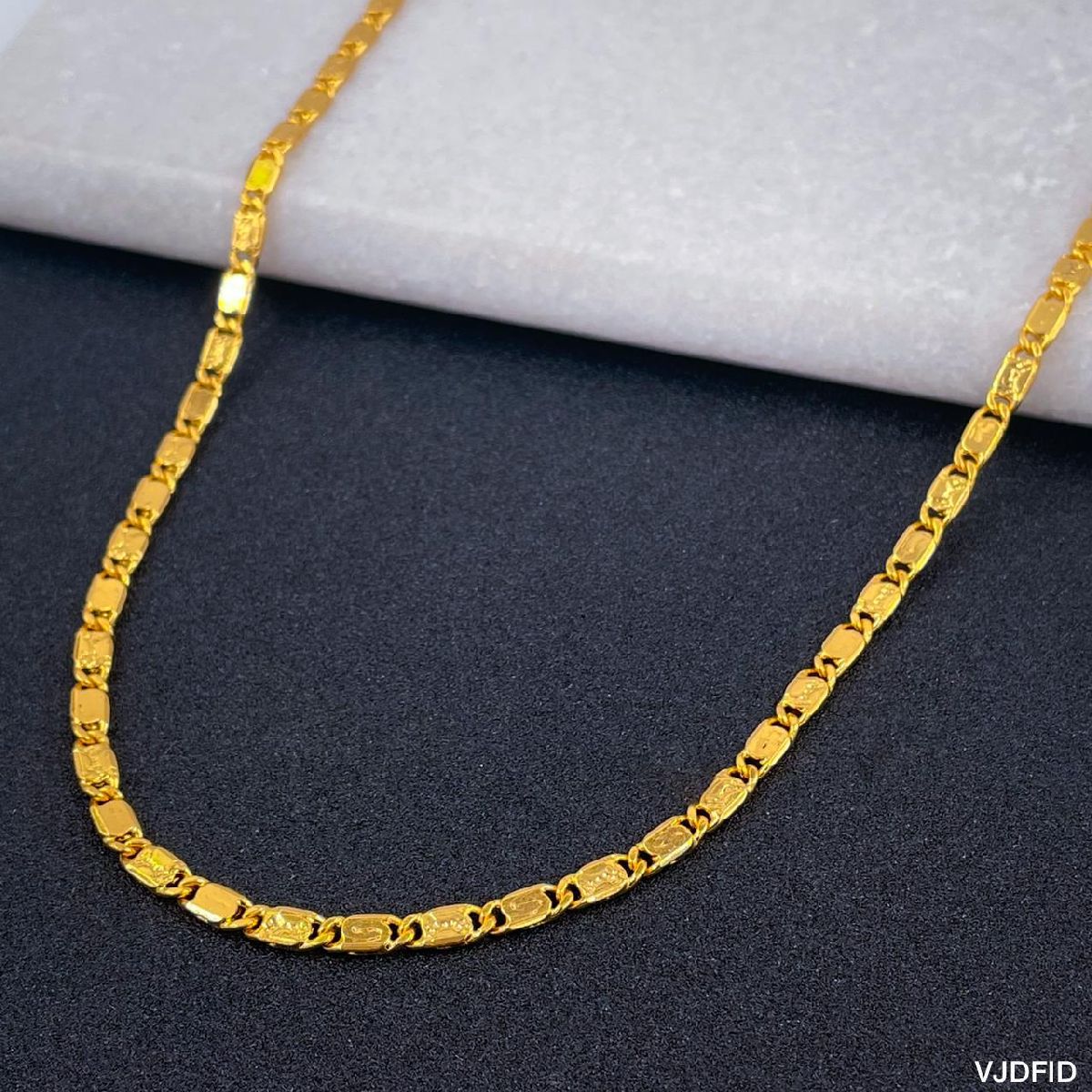 Copper 22k Gold Slim Italian Designer Necklace Chain For Men