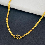 Copper 22k Gold Slim Italian Designer Necklace Chain For Men