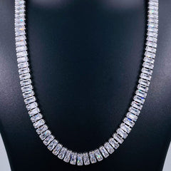 Hip Hop Iced Out Baguette Cubic Zirconia 18K Gold Necklace Chain