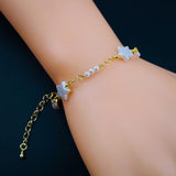 Star Pearl 18k Gold White Copper Link Bracelet For Women
