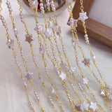 Star Pearl 18k Gold Copper Link Chain 1 metre For Women