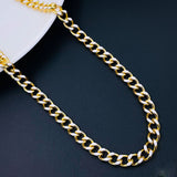 Curb Enamel 18K Gold Plated White Copper Necklace Chain For Women
