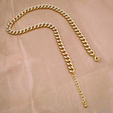 Curb Enamel 18K Gold Plated White Copper Necklace Chain For Women