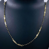 Black Beads 18K Gold Copper Baguette Crystal Mangalsutra For Women