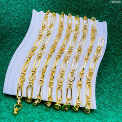 Paper Clip Glossy Links 18K Gold Anti Tarnish Chain 1 Metre