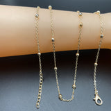3mm Ball Links 18K Gold Anti Tarnish Necklace Chain 20 Inches For Women