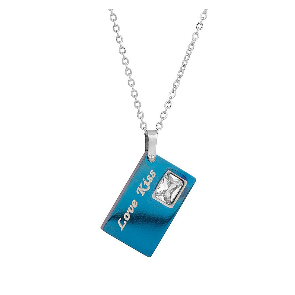 Blue 316L Stainless Steel I Love You Pendant For Men Women