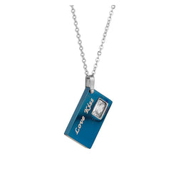 Blue 316L Stainless Steel I Love You Pendant For Men Women