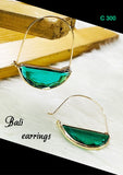 Crystal gold plated bel bali earring